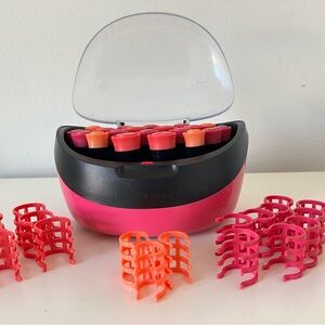 Remington Ionic Hot Rollers H-5600 20 Velvet Curlers WORKING w/ 18 Clips